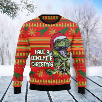Dinosaur Have A Dino-Mite Christmas Funny Red Ugly Sweater - Thegiftio UK