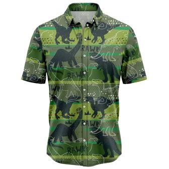 Dinosaur Hawaiian Shirt, Rawr Summer Aloha Shirt For Men Women - Perfect Gift For Husband, Boyfriend, Friend, Family, Wife - Seseable