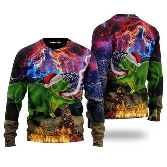 Dinosaur Jurassic Park Ugly Christmas Sweater For Men & Women | Favorety CA