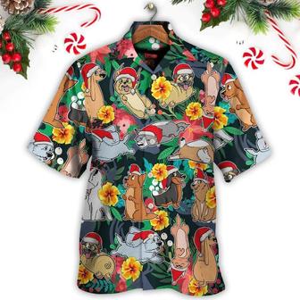 Dog Aloha Hawaii Shirt - Christmas Dog Santa Merry Xmas Hawaiian Shirt For Summer - Perfect Gift For Dog Lovers, Friend, Family - Seseable