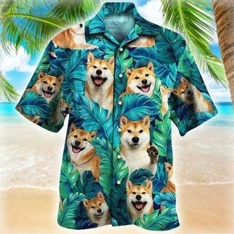 Dog Aloha Hawaiian Shirt - Smiling Shiba Inu Hawaiian Shirt, Tropical Pattern Hawaiian Shirt For Men & Women, Shiba Inu Lover | Favorety CA