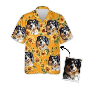 Dog Custom Hawaiian Shirt - Custom Photo Pet Sunflower & Yellow Pattern Personalized Hawaiian Shirt - Perfect Gift For Dog Lovers, Friend, Family | Seseable CA