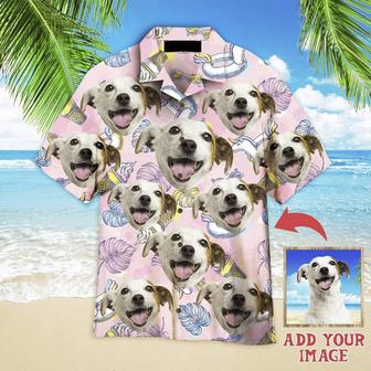 Dog Hawaiian Shirt Custom Photo, Dog On Pink Background Personalized Hawaiian Shirt - Perfect Gift For Dog Lovers, Family, Friends - Seseable