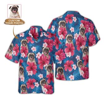 Dog Hawaiian Shirt Custom Photo - Tropical Forest Pattern Hawaiian Shirt - Gift for Dog Lovers, Family, Friends - Seseable