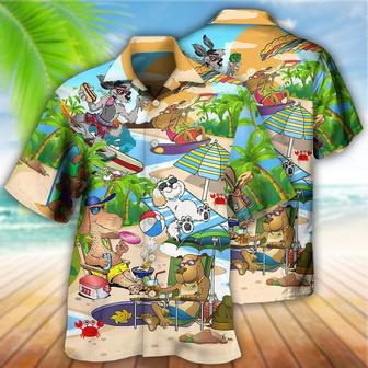 Dog Hawaiian Shirt, Puppy Aloha Hawaiian Shirt For Summer, Funny Beaches Happy Summer Dog Hawaiian Shirt, Gift For Men Women, Dog Lover, Friends - Seseable