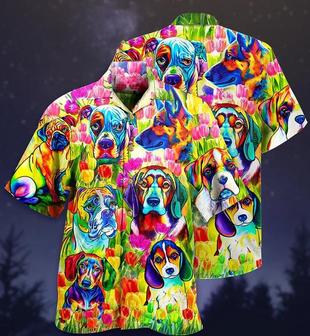 Dogs Aloha Hawaii Shirt - Colorfull Tulip Hawaiian Shirt For Summer - Perfect Gift For Dog Lovers, Friend, Family - Seseable
