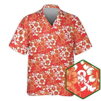 Dragon Aloha Hawaiian Shirt For Summer, Dragon Hibiscus Pattern Red Hawaiian Shirts Outfit For Men Women, Dragon Lovers - Seseable