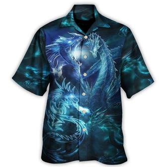 Dragon Aloha Hawaiian Shirt For Summer, Dragon Neon Lighting Bright Led Hawaiian Shirts Outfit For Men Women, Dragon Lovers - Seseable