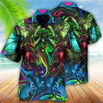 Dragon Colorful Style Aloha Hawaiian Shirt For Summer, Dragon Love Life Hawaiian Shirts Outfit For Men Women, Dragon Lovers - Seseable