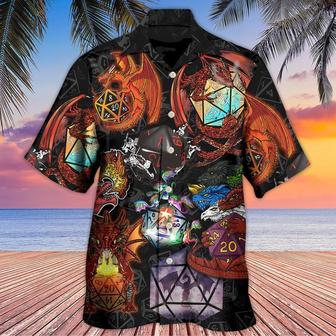 Dragon Dice Aloha Hawaiian Shirt For Summer, Fire Dragon Art Hawaiian Shirts Outfit For Men Women, Dragon Lovers - Seseable