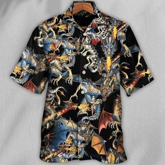 Dragon Fire Aloha Hawaiian Shirt For Summer, Dragon Breathing Fire Awesome Hawaiian Shirts Outfit For Men Women, Dragon Lovers - Seseable