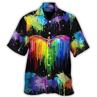 Dragon Rainbow Aloha Hawaiian Shirt For Summer, LGBT Pride Dragon The Color Of Happiness Hawaiian Shirts Outfit For Men Women, Dragon Lovers - Seseable