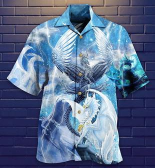 Dragon Snow Aloha Hawaiian Shirt For Summer, Dragon Love Life Amazing Galaxy Sky Hawaiian Shirts Outfit For Men Women, Dragon Lovers - Seseable