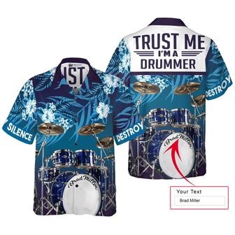 Drum Tropical Custom Name Hawaiian Shirt, I Am A Drummer, Personalized Colorful Summer Aloha Shirt For Men Women, Perfect Gift For Friend, Drum Lovers - Seseable