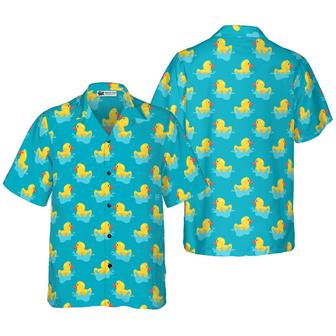 Duck Hawaiian Shirt, A Little Duck Playing With Water Aloha Shirt For Men - Perfect Gift For Husband, Boyfriend, Friend, Family - Seseable