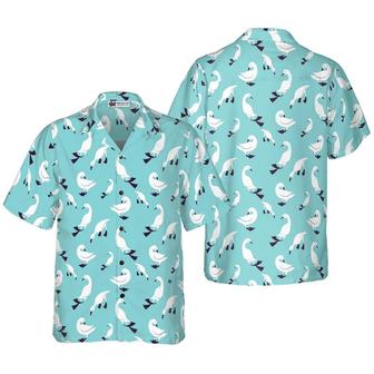 Duck Hawaiian Shirt, Ducks In Blue Aloha Shirt For Men Women - Perfect Gift For Duck Lovers, Husband, Boyfriend, Friend, Family - Seseable