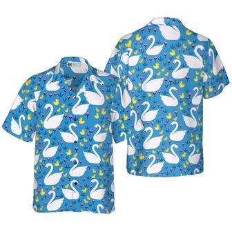 Duck Hawaiian Shirt, Floral Swans And Ducks Swimming Aloha Shirt For Men Women - Perfect Gift For Duck Lovers, Husband, Boyfriend, Friend, Family | Favorety