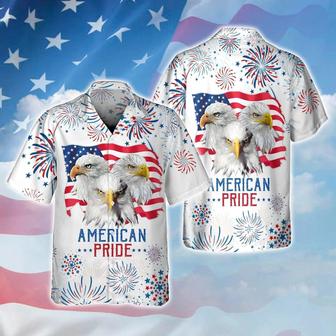 Eagle American Pride Aloha Hawaiian Shirts For Summer, Independence Day Is Coming, Eagle In USA Flag Aloha Hawaiian Shirt For Men Women, 4th Of July - Seseable