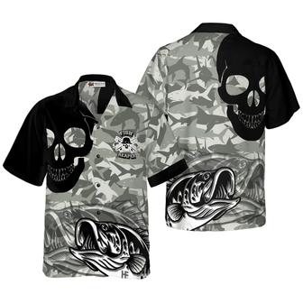 Eat Sleep Fishing Repeat Skull Camouflage Aloha Hawaiian Shirt For Summer, Colorful Shirt For Men Women, Perfect Gift For Friend, Team, Fishing Lovers - Seseable