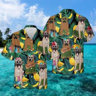 English Mastiff Hawaiian Shirt, Tropical Summer Leaves Hawaiian Shirt For Men - Perfect Gift For English Mastiff Lovers, Husband, Boyfriend, Friend, Family - Seseable