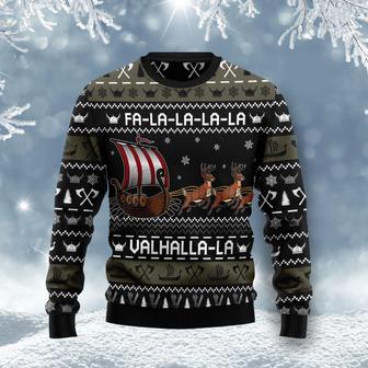 Fa-la-la-valhalla Viking Ship Christmas Ugly Sweater For Men And Women - Thegiftio UK