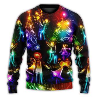 Family Happy Love Tree Neon Light Style Ugly Christmas Sweaters | Favorety