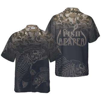 Fish Reaper Fish Skeleton Fishing Aloha Hawaiian Shirt For Summer, Colorful Shirt For Men Women, Perfect Gift For Friend, Team, Family, Fishing Lovers - Seseable