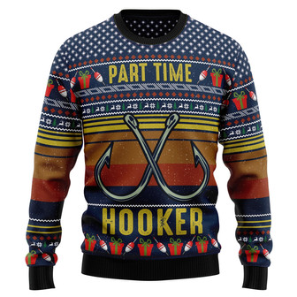 Fishing Part Time Ugly Christmas Sweater - Thegiftio UK