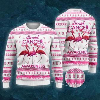 Flamingo Breast Cancer Awareness Ugly Christmas Sweater For Men & Women | Favorety DE