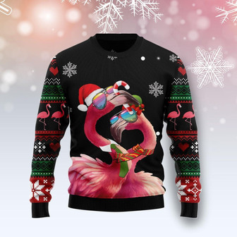 Flamingo Couple Christmas Tree Ugly Sweater - Thegiftio UK