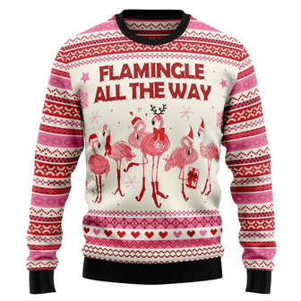 Flamingo Flamingle All The Ways Ugly Christmas Sweater - Thegiftio UK