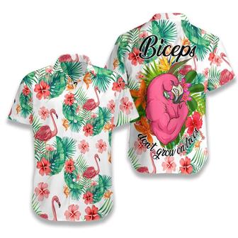 Flamingo Hawaiian Shirt - Tropical Workout Flamingo Biceps Hawaiian Shirt, Flamingo Aloha Shirt - Gift For Men Women, Friends, Family - Seseable