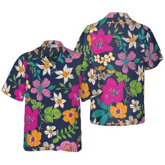 Floral Flower Hawaiian Shirt, Colorful Summer Aloha Shirt For Men Women, Perfect Gift For Friend, Team, Family - Seseable