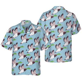 Flying Ducks Hawaiian Shirt, Funny Ducks Aloha Shirt For Men - Perfect Gift For Husband, Boyfriend, Friend, Family | Seseable CA