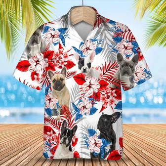 French Bulldog Hawaiian Shirt - French Bulldog American Flag Hawaiian Shirt - Perfect Gift For Friend, Family - Seseable