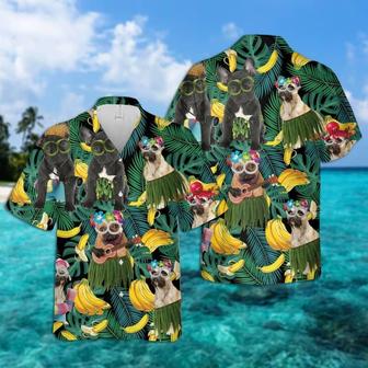 French Bulldog Hawaiian Shirt, Tropical Summer Leaves Hawaiian Shirt For Men - Perfect Gift For Dog Lovers, Husband, Boyfriend, Friend, Family - Seseable