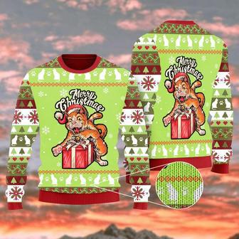 Funny Cat Merry Christmas Ugly Christmas Sweater For Men & Women | Favorety UK