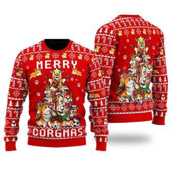 Funny Corgi Merry Corgmas Ugly Christmas Sweater For Men & Women | Favorety AU