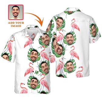 Funny Custom Face Flamingo Pattern Hawaiian Shirt, Custom Photo Hawaiian Shirt - Personalized Summer Gifts For Men, Women | Seseable CA