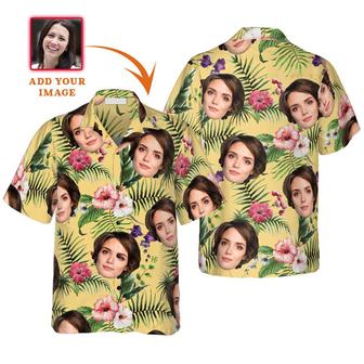 Funny Custom Face Hibiscus Flower Pattern Hawaiian Shirt, Custom Photo Hawaiian Shirt - Personalized Summer Gifts For Men, Women | Seseable CA