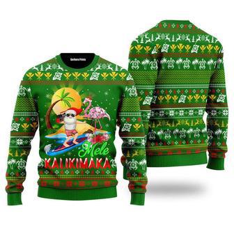 Funny Hawaii Santa Mele Kalikimaka Ugly Christmas Sweater For Men & Women | Favorety CA