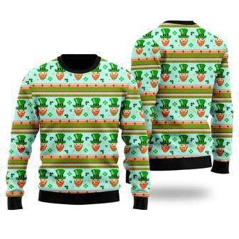 Funny Leprechauns Patricks Pattern Ugly Christmas Sweater | Favorety CA