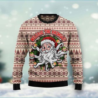 Funny Santa Claus Release The Kringle Ugly Sweater For Men And Women - Thegiftio UK