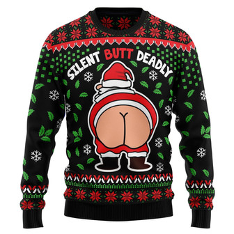Funny Silent Butt Deadly Santa Ugly Sweater For Men And Women - Thegiftio UK