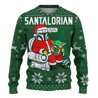 Funny The Santalorian Star Wars Ugly Christmas Sweaters | Favorety CA