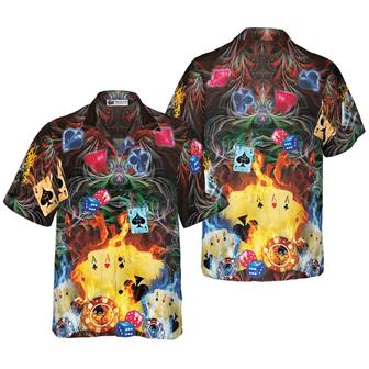 Gambling Hawaiian Shirt - Gambling Flame Pattern Hawaiian Shirt, Colorful Summer Aloha Shirt For Men Women - Gift For Friend, Family, Husband, Wife - Seseable