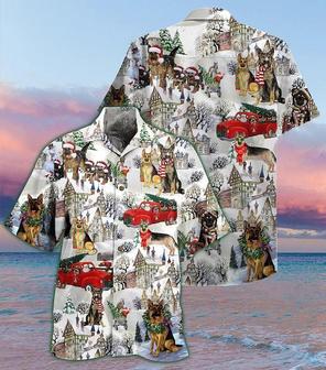 German Shepherd Aloha Hawaii Shirt - Dogs Snow Xmas Hawaiian Shirt For Summer - Perfect Gift For Dog Lovers, Friend, Family - Seseable