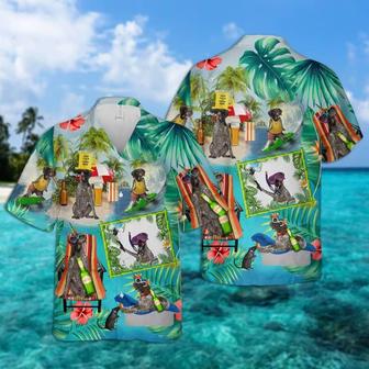 German Shorthaired Pointer Hawaiian Shirt, Dog Surfing Hawaiian Shirt, Tropical Summer Aloha Shirt For Men - Perfect Gift For German Shorthaired Pointer Lovers, Husband, Boyfriend, Friend, Family - Seseable