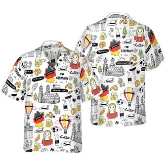 Germany Aloha Shirt, I Love Germany Doodle Hawaiian Shirt, Summer Hawaiian Shirt - Perfect Gift For Men Women, Friends, Family, Summer Lovers - Seseable