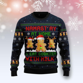 Gingerbread Namast‘ay Christmas Funny Ugly Sweater - Thegiftio UK